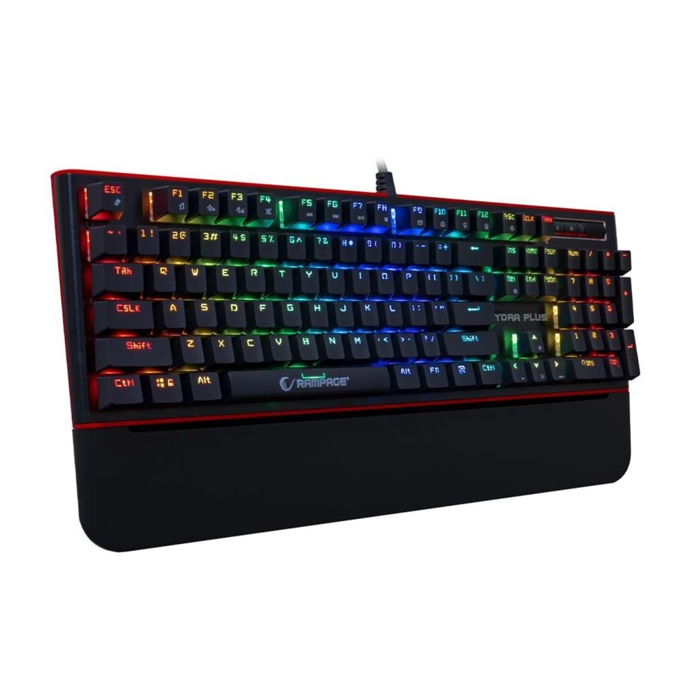 Rampage Hydra R6 Plus Full RGB Blue Switch Ses Portlu Türkçe Q Mekanik Klavye (Kutu Hasarlı OUTLET)