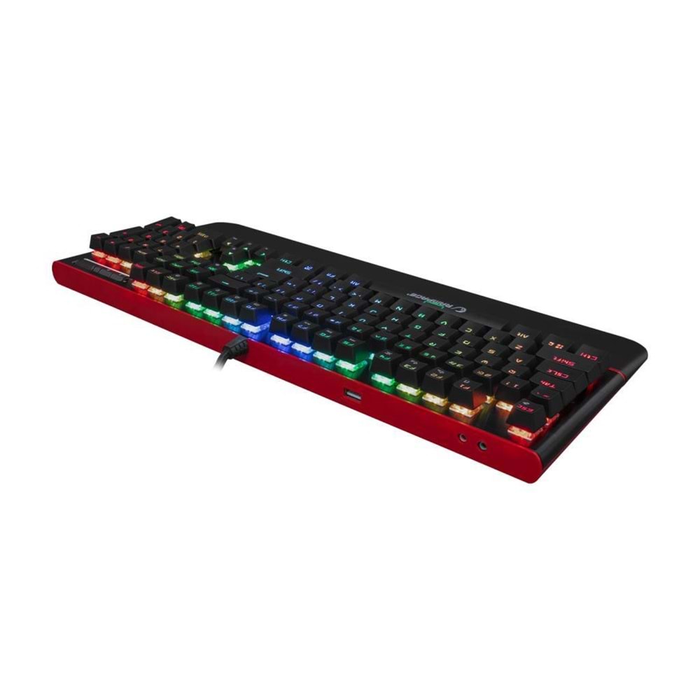 Rampage Hydra R6 Plus Full RGB Blue Switch Ses Portlu Türkçe Q Mekanik Klavye (Kutu Hasarlı OUTLET)