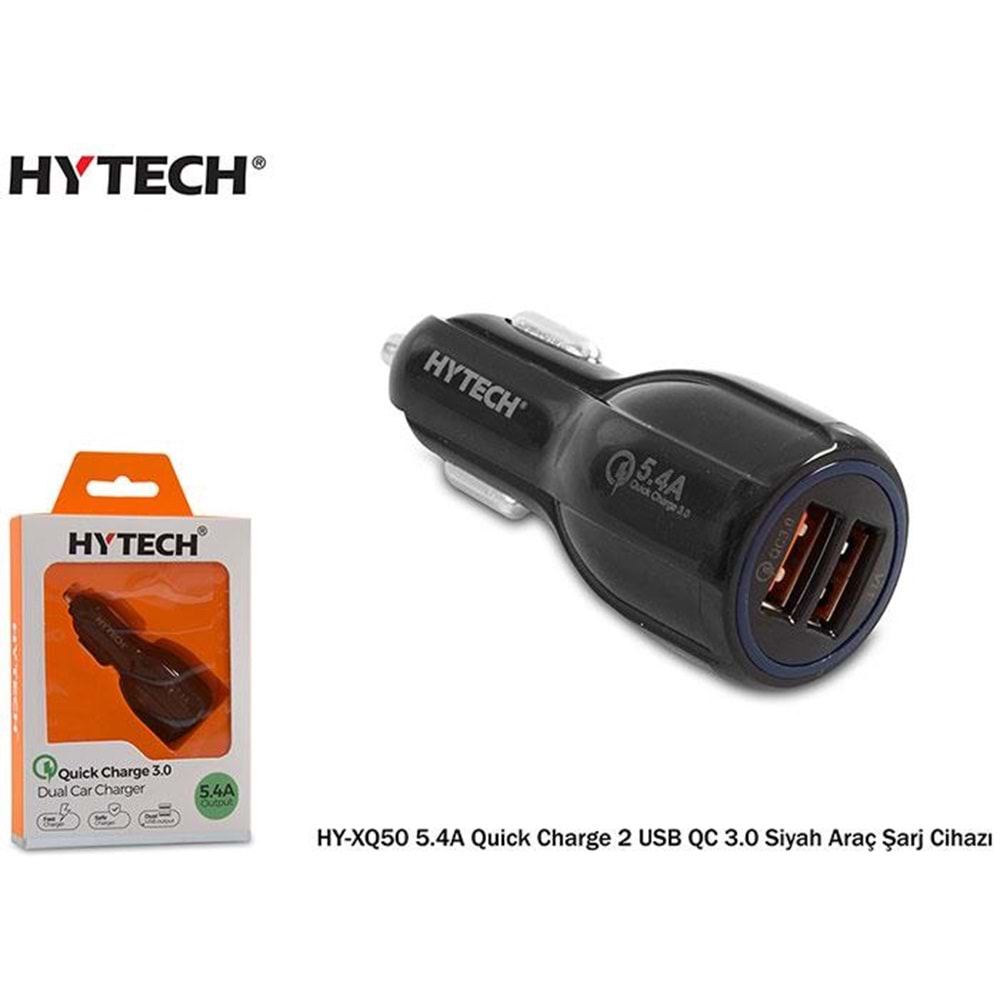 Hytech HY-XQ50 5.4A Quick Charge 2 USB QC 3.0 Siyah Araç Şarj Cihazı