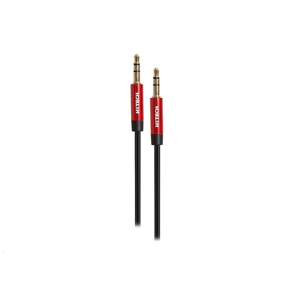 Hytech HY-X72 1m Kırmızı Metal konektörlü 3.5mm Stereo Siyah Ses Kablosu