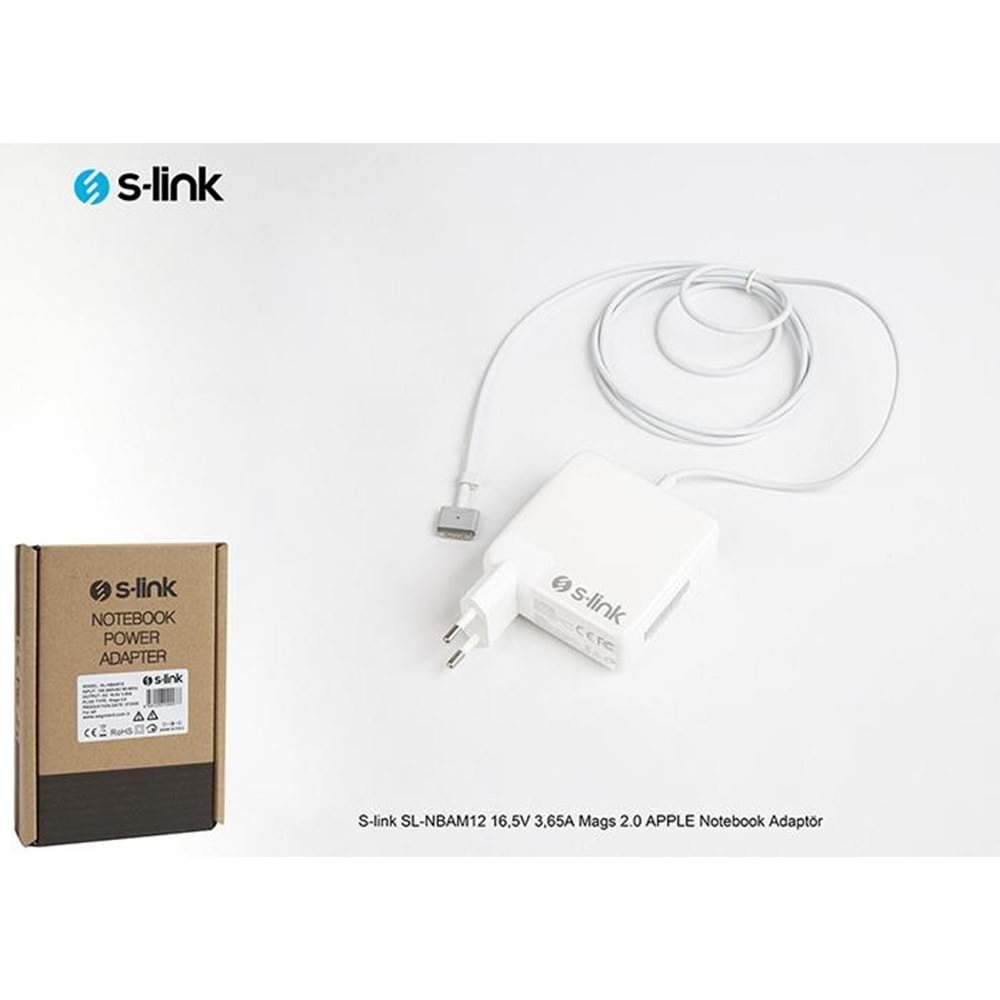S-link SL-NBAM12 16,5V 3,65A Mags 2.0 APPLE Notebook Adaptör