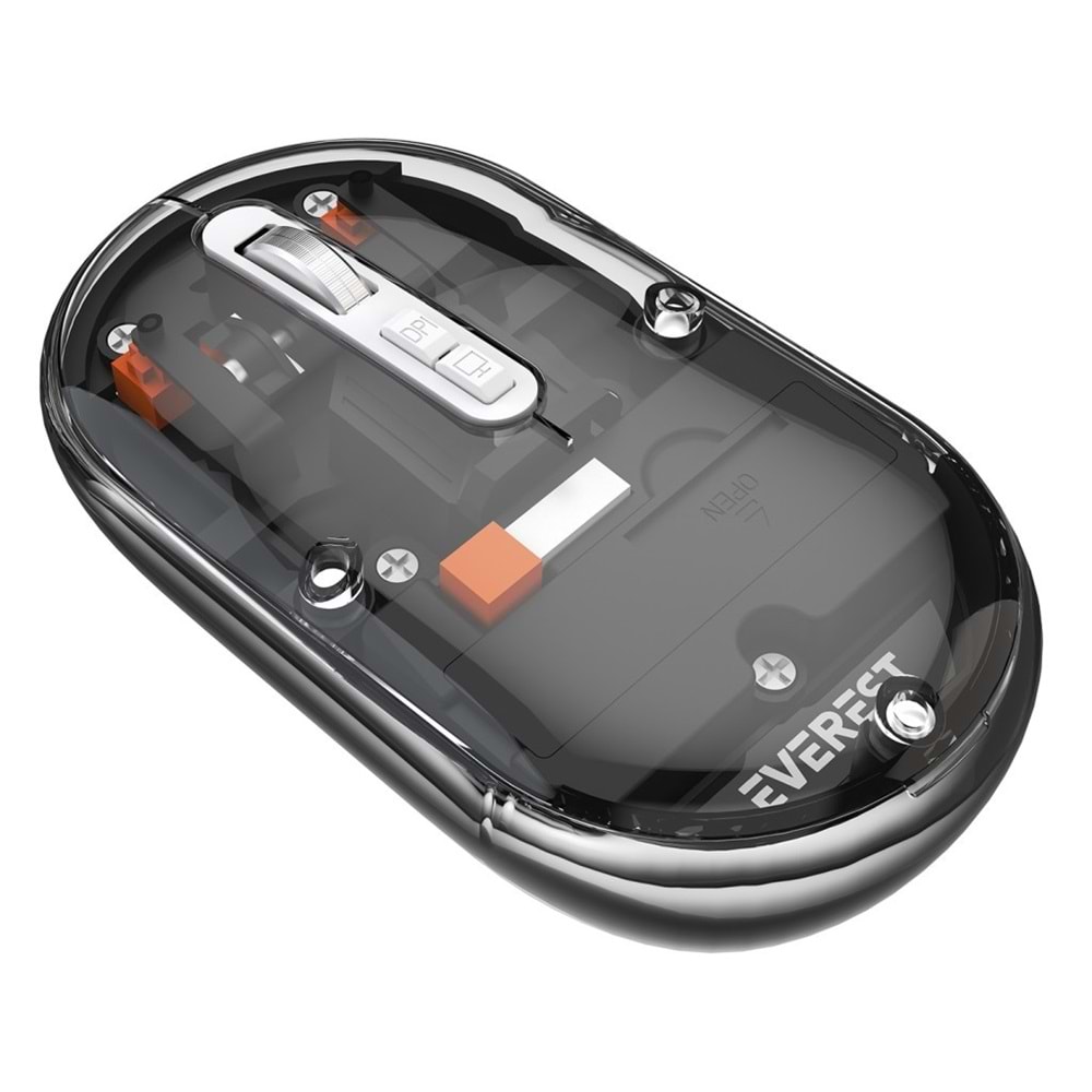Everest SM-BT29 Glassy Usb Siyah Transparan 2in1 Bluetooth ve 2.4GHz Kablosuz Mouse