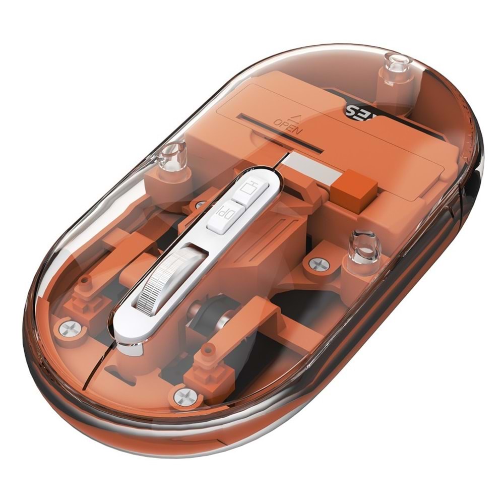 Everest SM-BT29 Glassy Turuncu Transparan 2in1 Bluetooth ve 2.4GHz Kablosuz Mouse