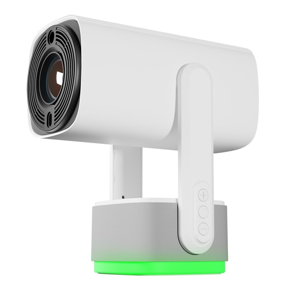 Everest PJ08 Beyaz 5200mAh Otomatik Odaklama 720P HD 4K Destekli 5200 Lümen Android 11 Ekran Yansıtmalı Rainbow HD Proje