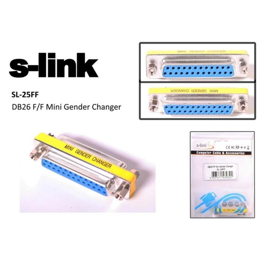 S-link SL-25FF DB25 F/F PARALEL Mini Çevirici
