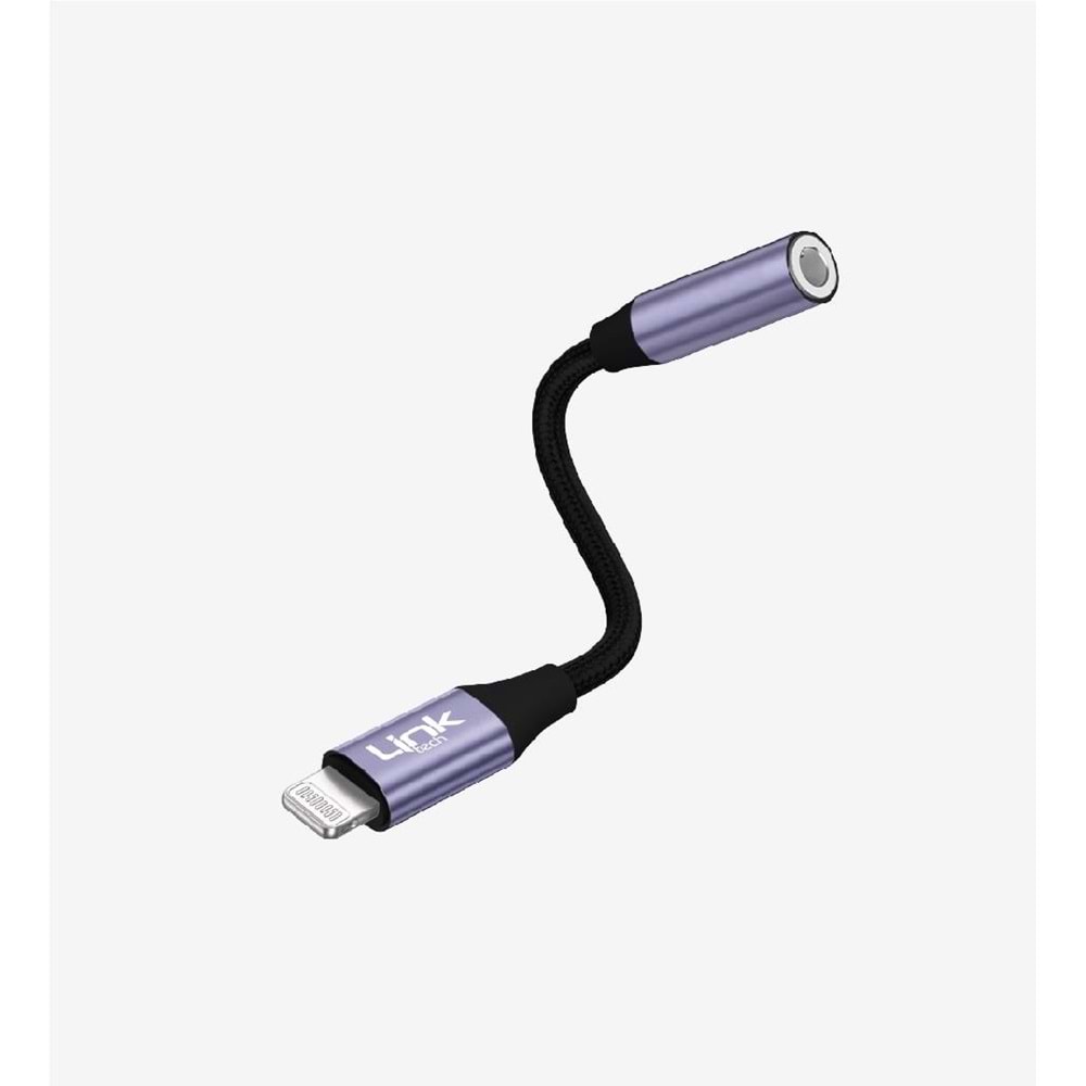 LinkTech A199 Mor Lightning to 3.5mm AUX Çevirici Dönüştürücü