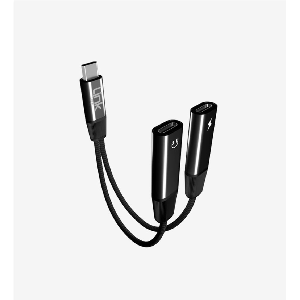 LinkTech Premium A203 Type C to Dual Type C Çevirici, Type C to Şarj + Type C Çevirici