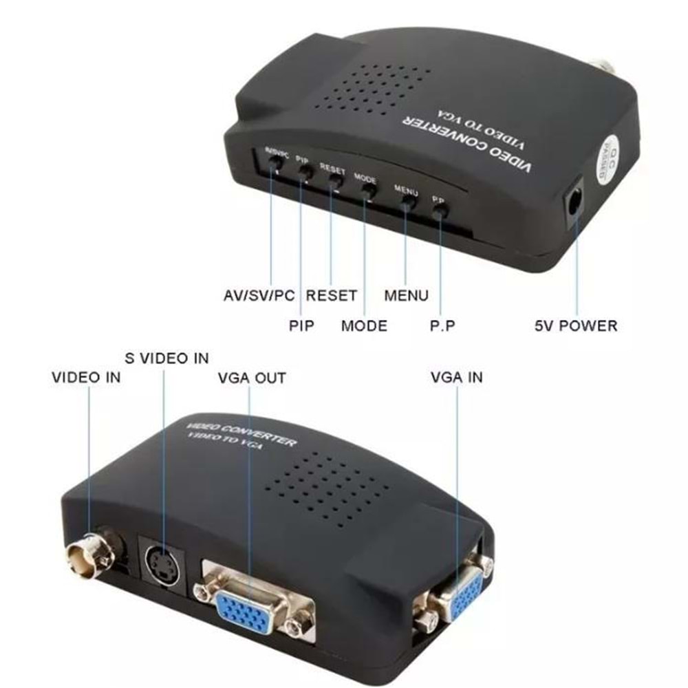 NBTech NB-AV215 Video To Vga Çevirici, BNC to VGA Çevirici Adaptör (Adaptör+Video+vga Kablosu Dahil)