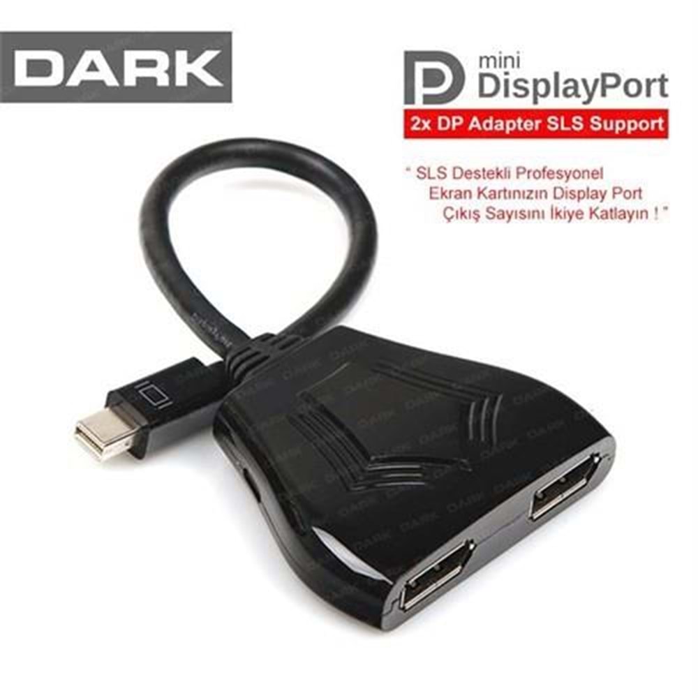 Dark Mini DisplayPort - 2 x DisplayPort Dönüştürücü (DK-HD-AMDPX2DP)