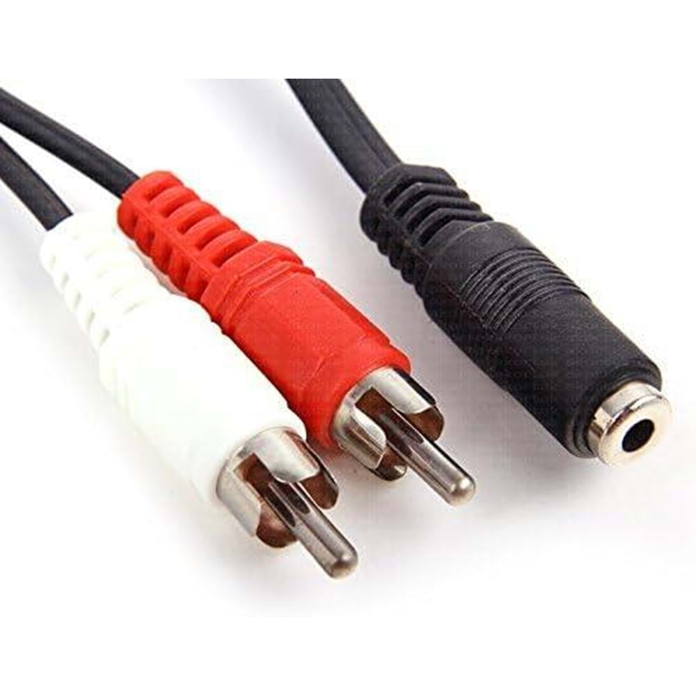 Dark 2 x RCA Erkek (Analog Ses) - 3.5mm Stereo Dişi Dönüştürücü AU35XRCA