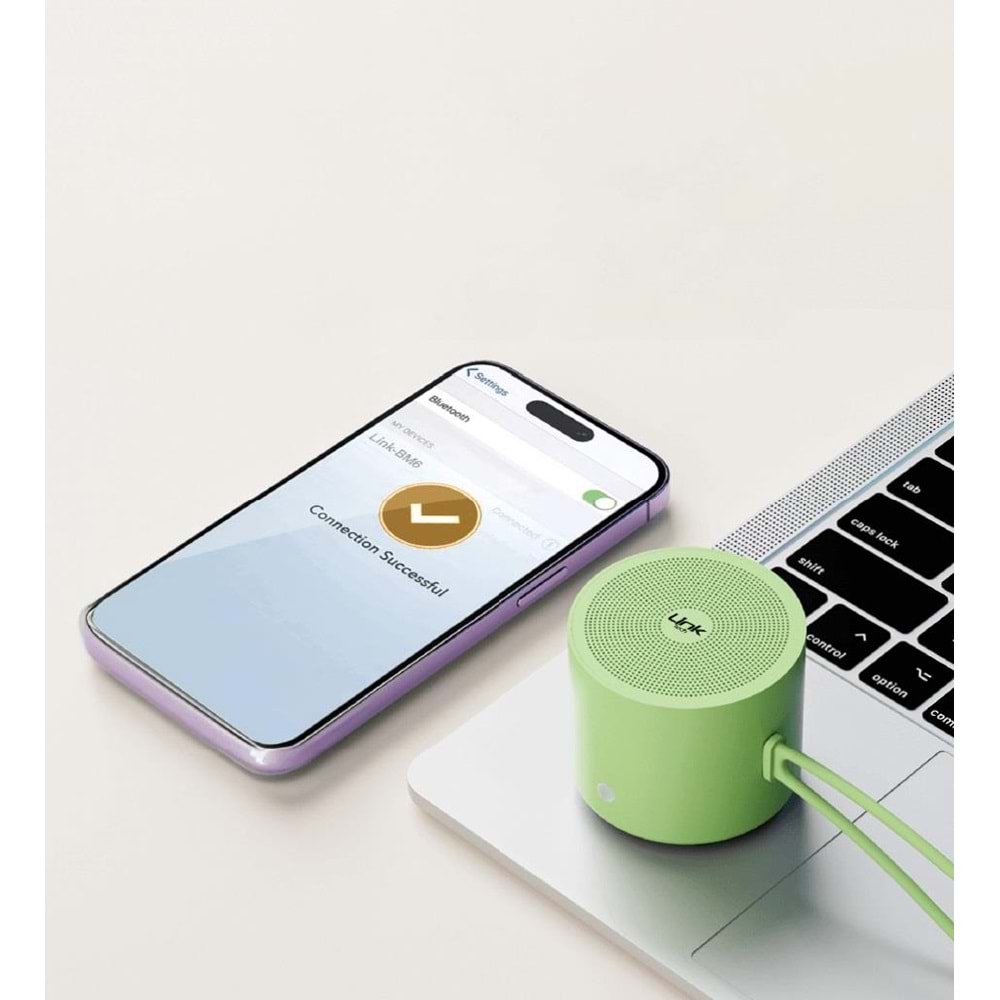 LinkTech Premıum Mavi BM6 Ekstra Bas Taşınabilir Mini Bluetooth Hoparlör