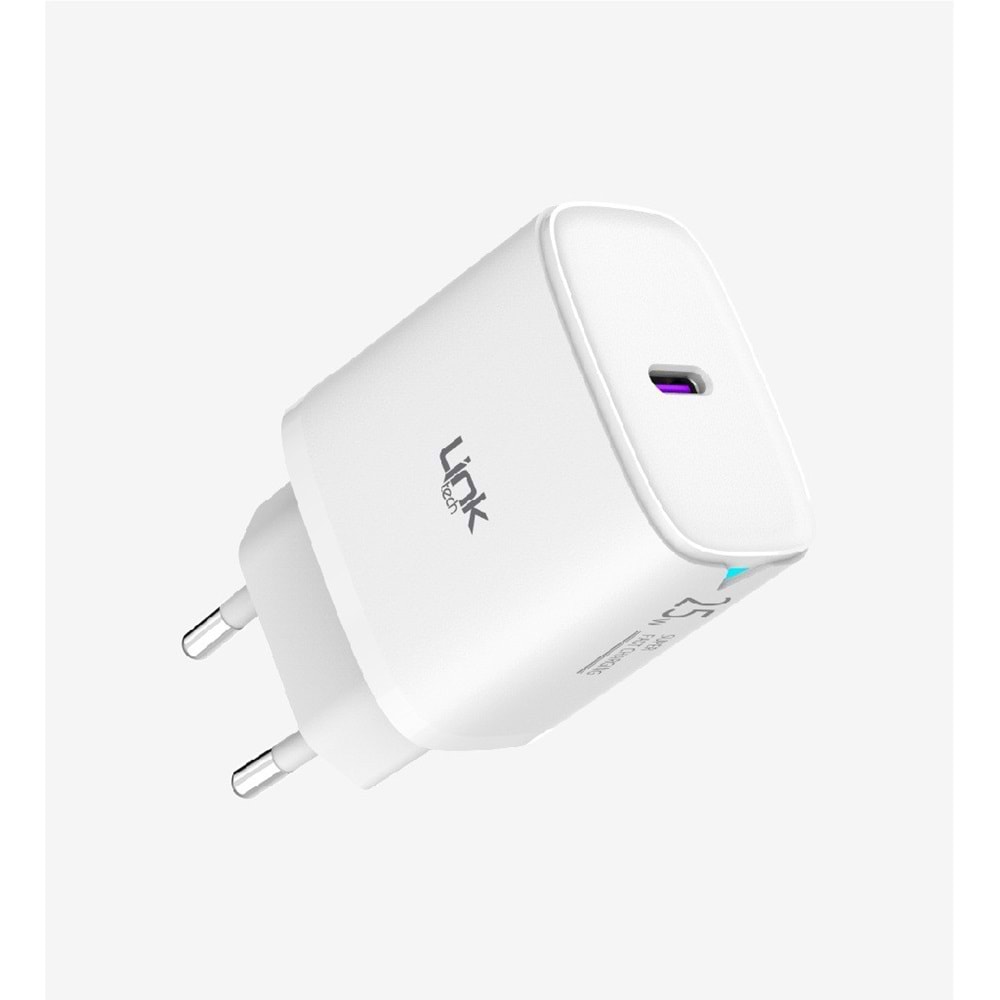 LinkTech C311 Beyaz Safe Tip-C Kablolu PD3.0 25W Hızlı Şarj Cihazı