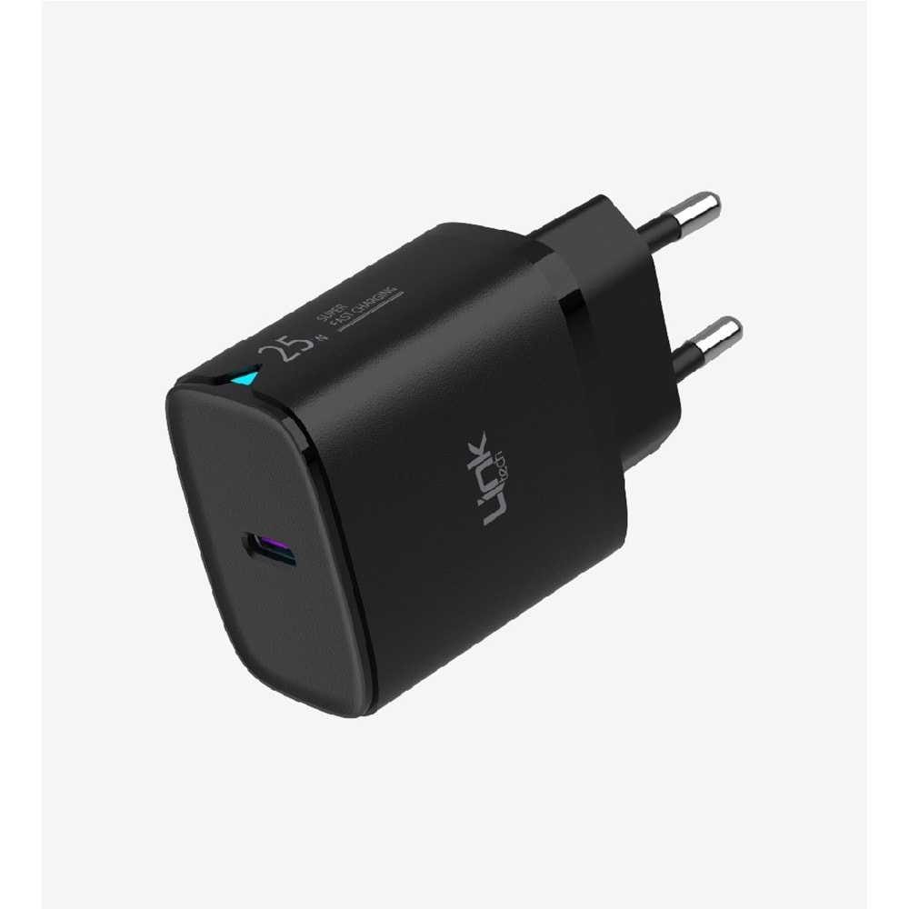 LinkTech C311 Siyah Safe Tip-C Kablolu PD3.0 25W Hızlı Şarj Cihazı