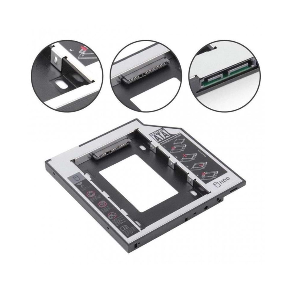 Concord C-856 SATA to SATA 9.5mm Notebook Ekstra Hdd Yuvası Cady