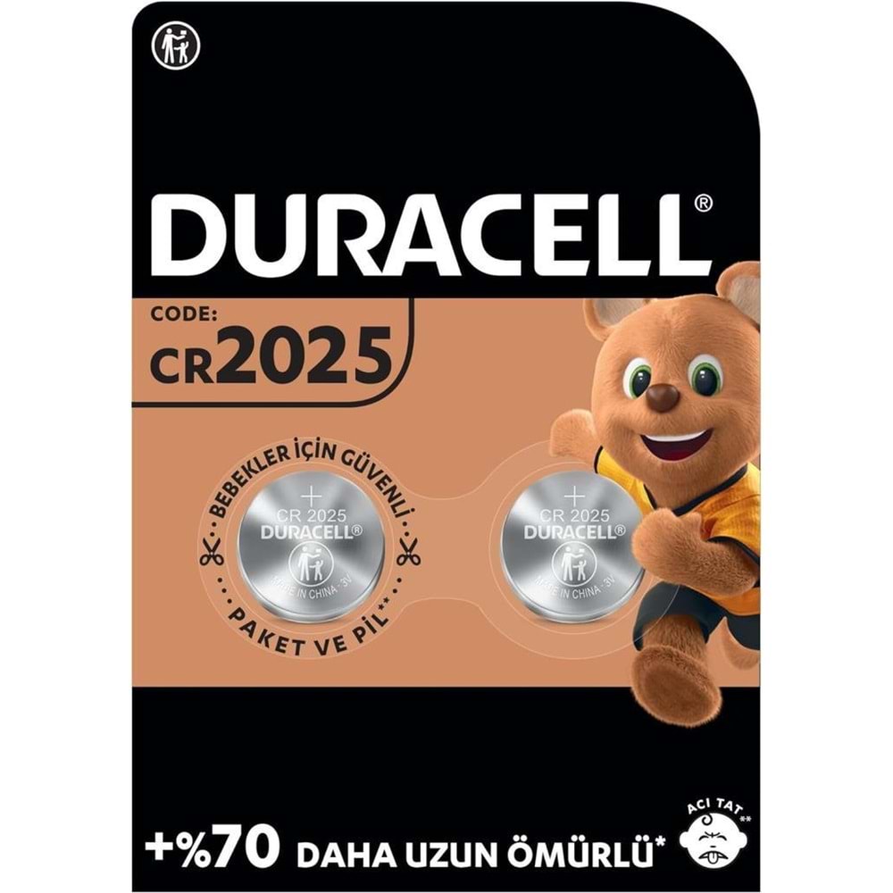 Duracell Cr2025 Lithium 3V Pil