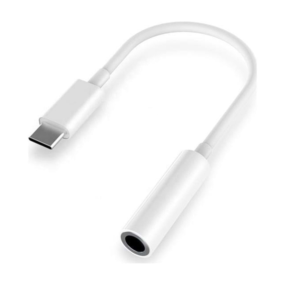NBTech JH-048 Beyaz Type-C To 3.5mm Jack Dönüştürücü, type C Aux çevirici