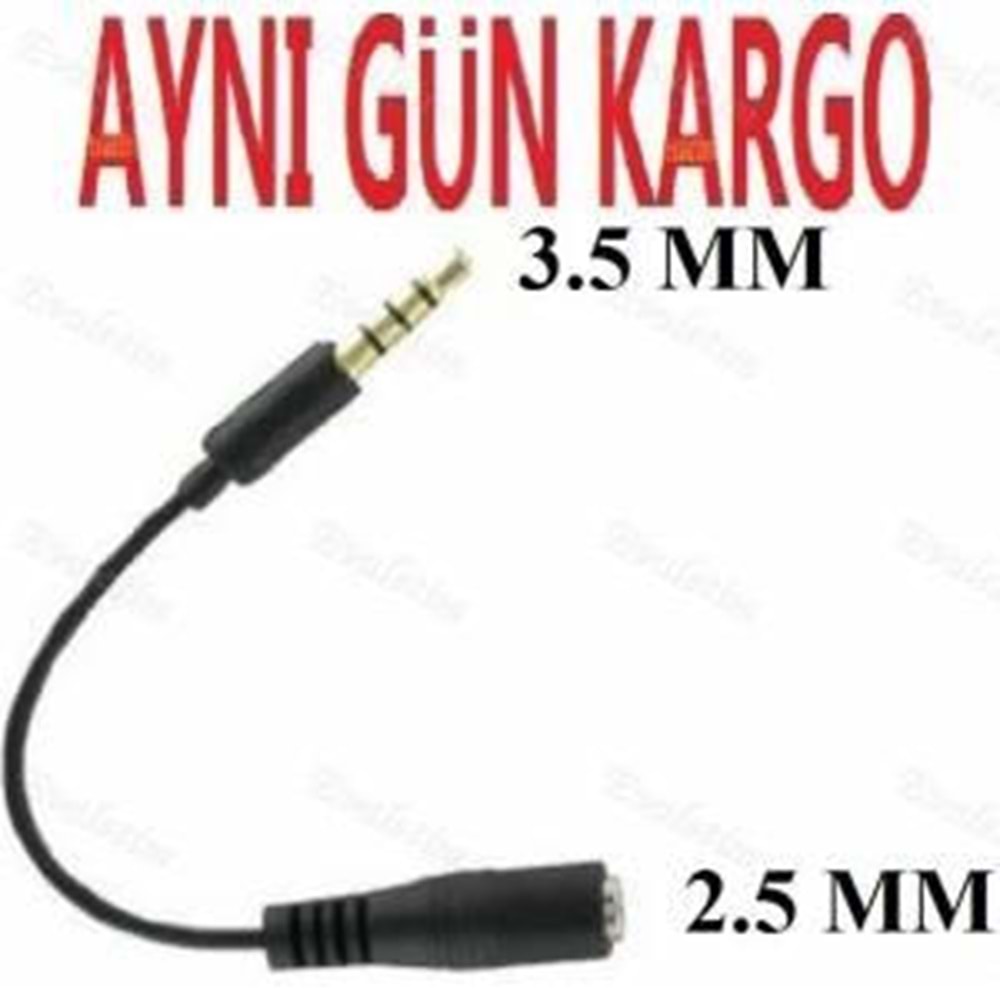 NBTech NB-25MM 2.5mm/3.5mm AUX Dönüştürücü kablo