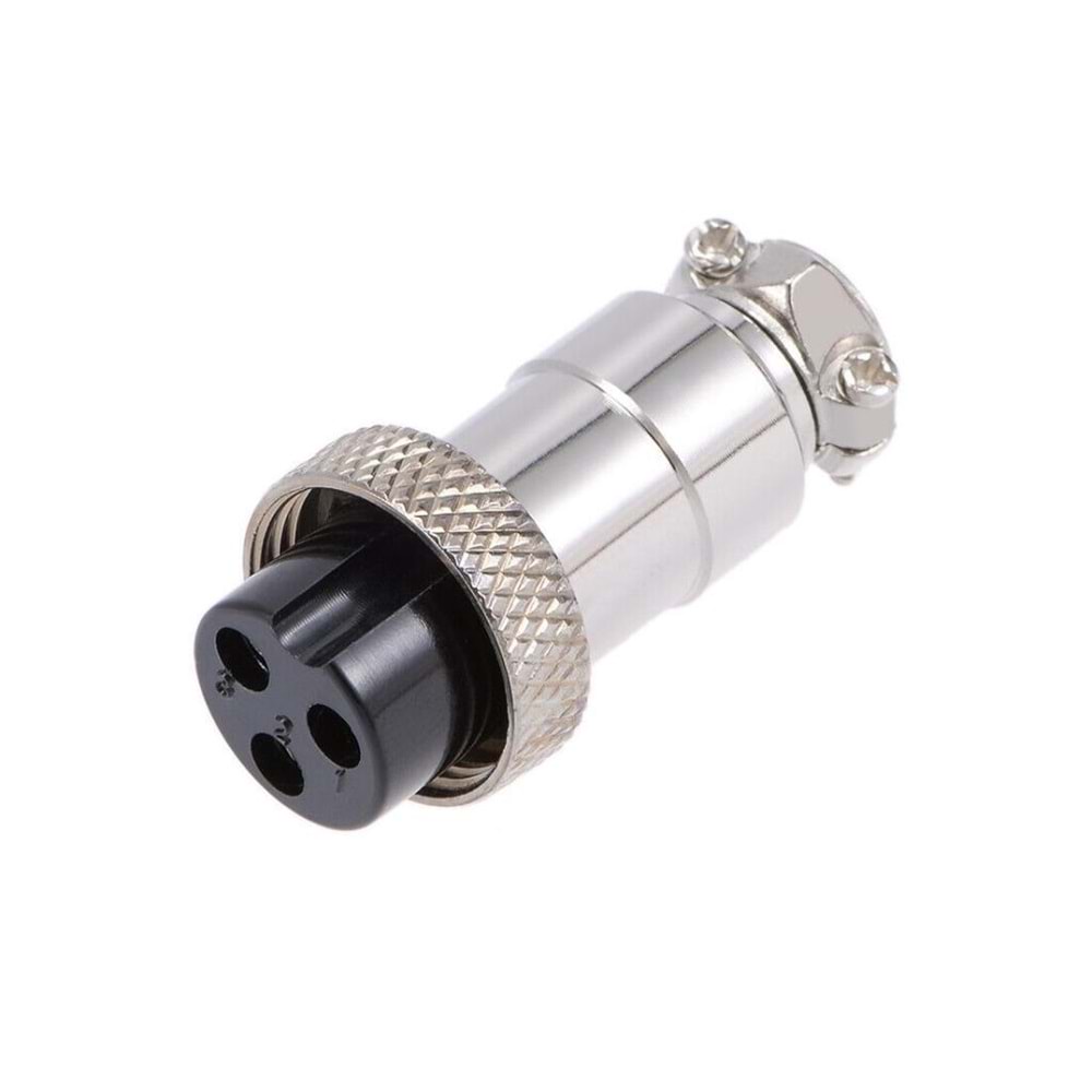NBTech NB-3P UPTECH 3 Pin Mini Mikrofon Dişi Konnektör, 16mm 3P 7A 250V GX16-3 Su Geçirmez Dişi Tel Panel
