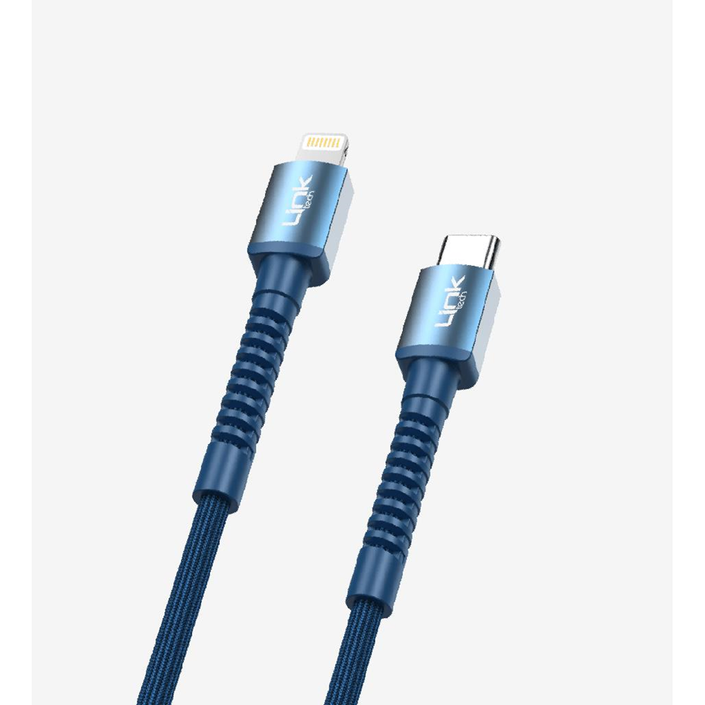 LinkTech K599 Mavi 1 Metre Lıghtnıng To Type-C 3A Hızlı Şarj Kablosu+Data