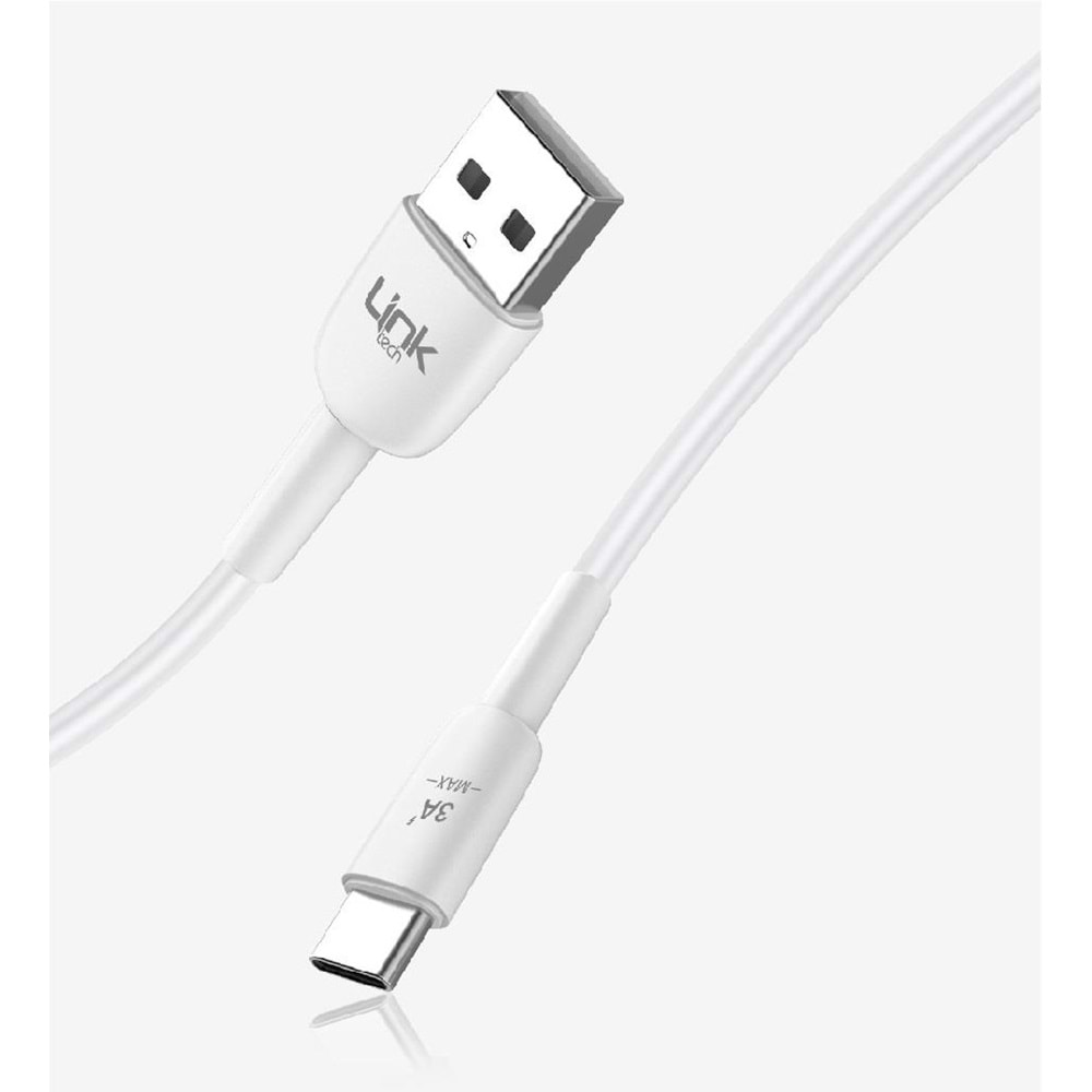 LinkTech K602 Beyaz Safe 1M 3A USB Type C Şarj Kablosu