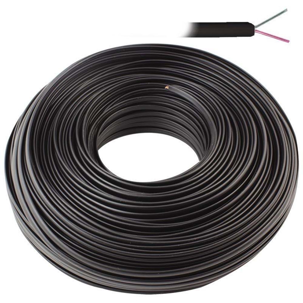 PrimeX LN-TEL44 100 Metre Telefon Kablosu, 2 Canlı ADSL Telefon Kablosu, 2 Canlı Kablo Siyah