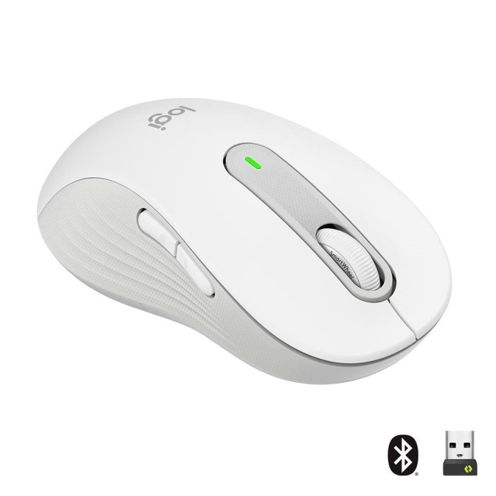 Logitech M650L Beyaz Signature Sessiz Büyük Boy Sol El Optik Kablosuz Mouse 910-006240