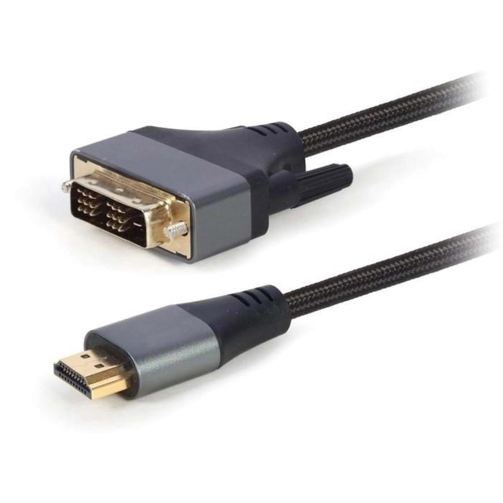 NBTech Mate MG21530 3 Metre HDMI to DVI kablo, Altın Uç DVI to HDMI Kablo 3 Metre, Çift Yönlü HDMI to DVI 24K Kablo