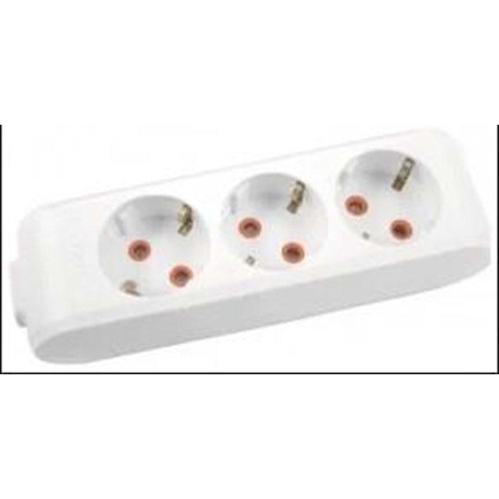 Viko Leylak Üç 3lü Topraklı Grup Priz Kasa 7900