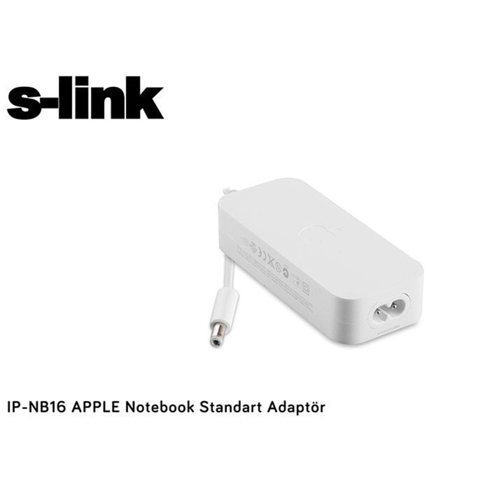 S-link IP-NBA16 12V 1.8A APPLE magbook Adaptör yuvarlak uç Beyaz