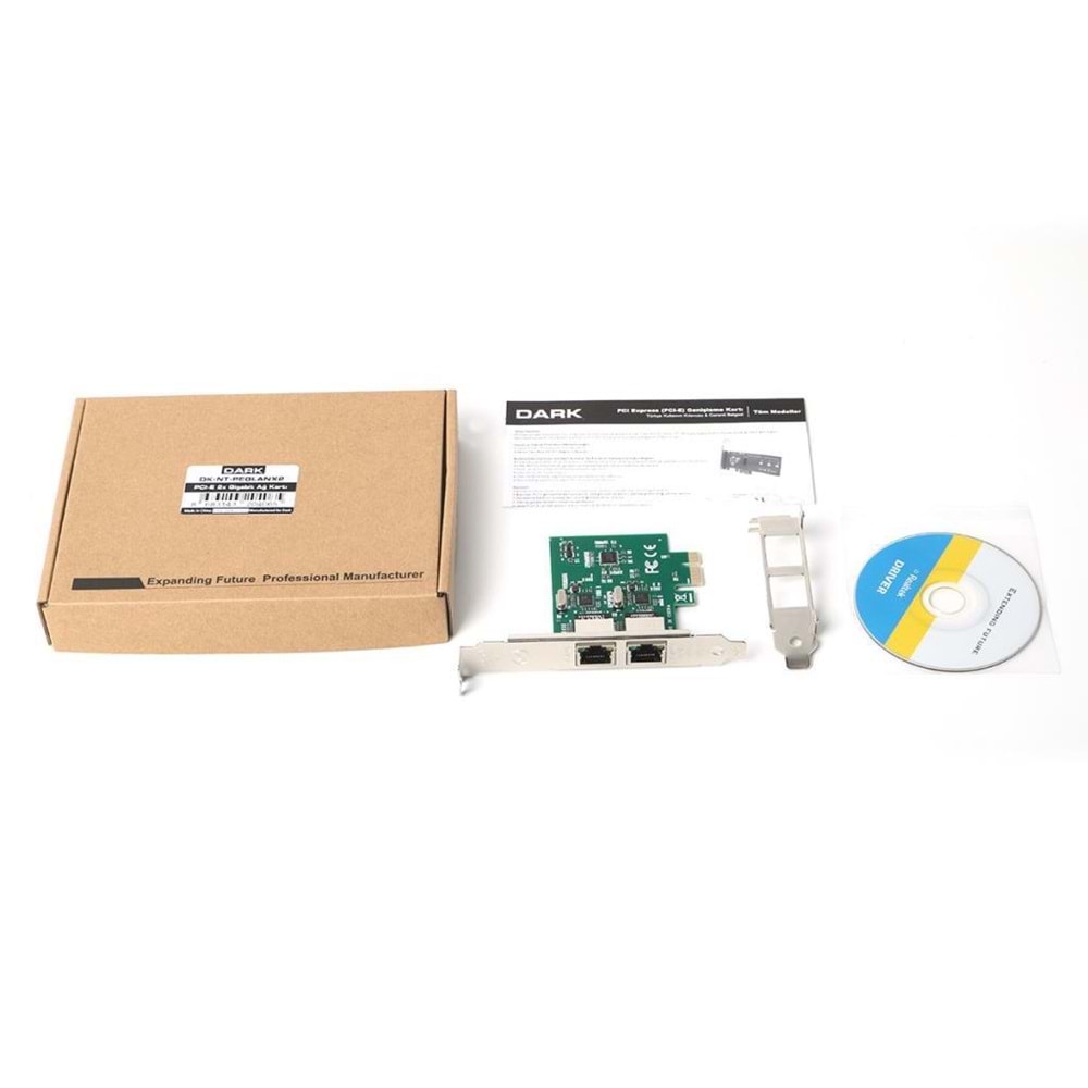 Dark Pcı-E 10/100/1000 2x Gigabit Ethernet Ağ Kartı (Low Profile Bağlantı Kiti Dahil)(Dk-Nt-Peglanx2)