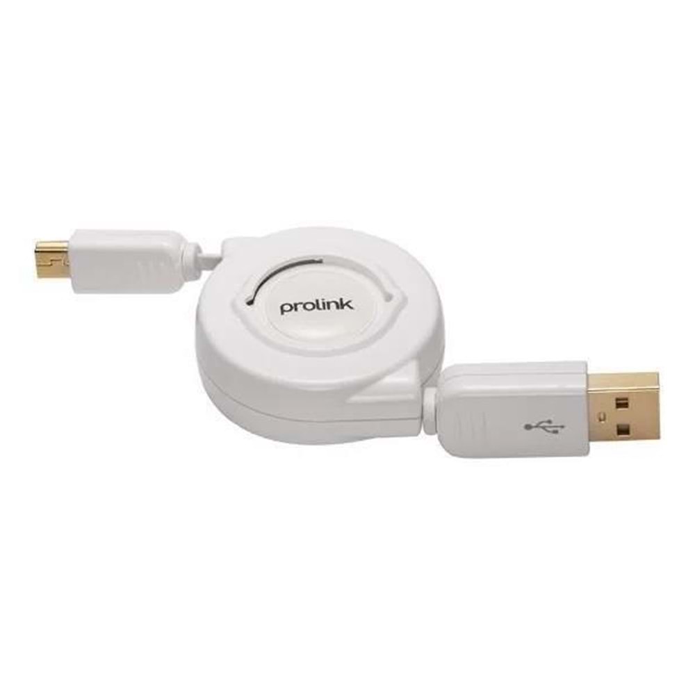 NBTech Prolink PMM368R-0100 1 Metre Mini USB to USB Kablo, Makaralı PS3 Kol Şarj Kablosu