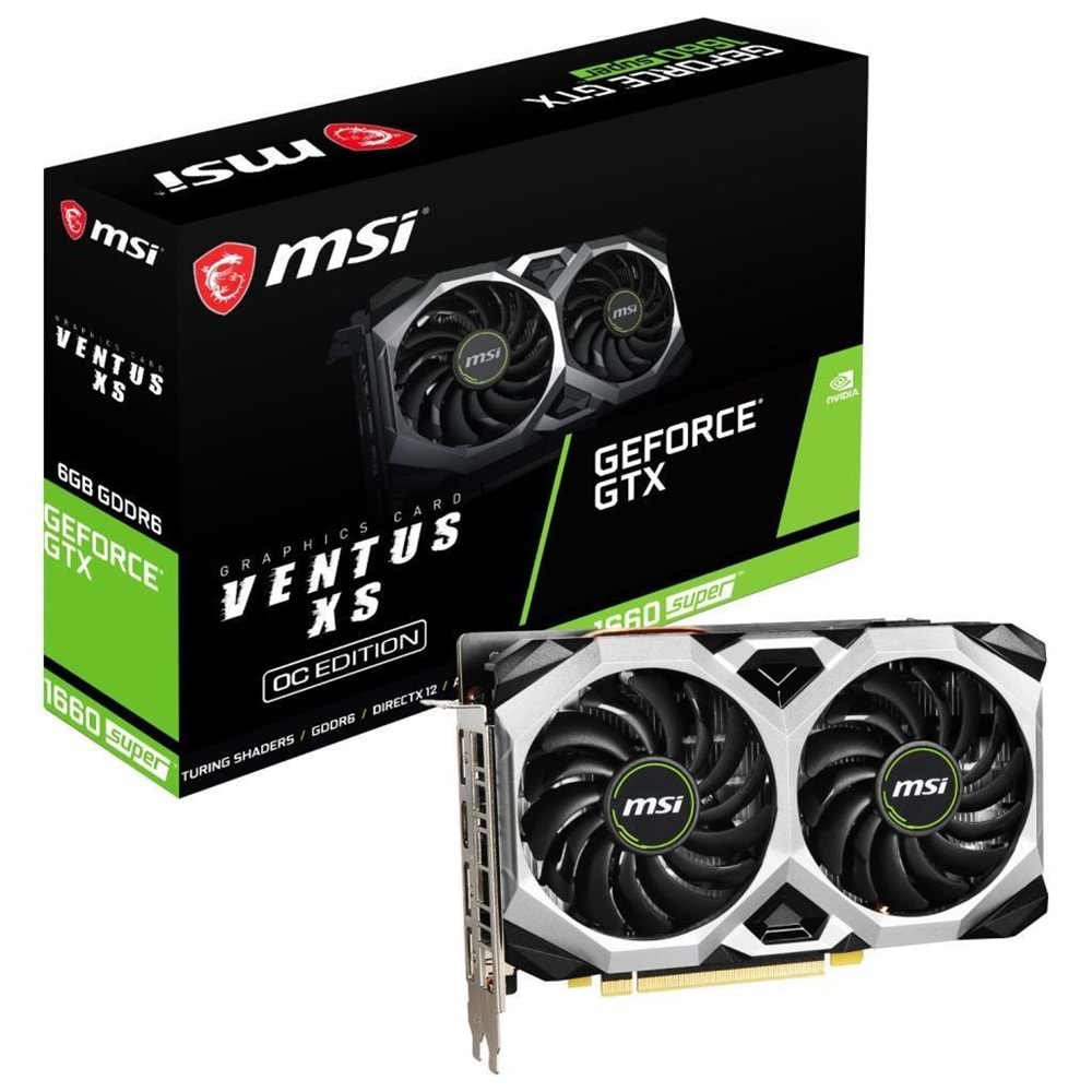 MSI GeForce GTX1660 Super Ventus XS OC 6GB 192Bit GDDR6 DX(12) PCI-E 3.0 Ekran Kartı (GeForce GTX 1660 SUPER VENTUS XS OC)