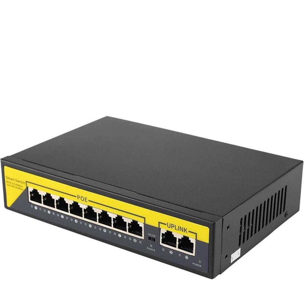 NBTech Gabble NB-1010B 8 Port 10/100M POE Switch, ip Kamera Poe Switch anahtarı-(4 + 2) 100m iletim mesafesi, 8*10/100mbps POE bağlantı noktası, 2*10/100mbps uplink portu