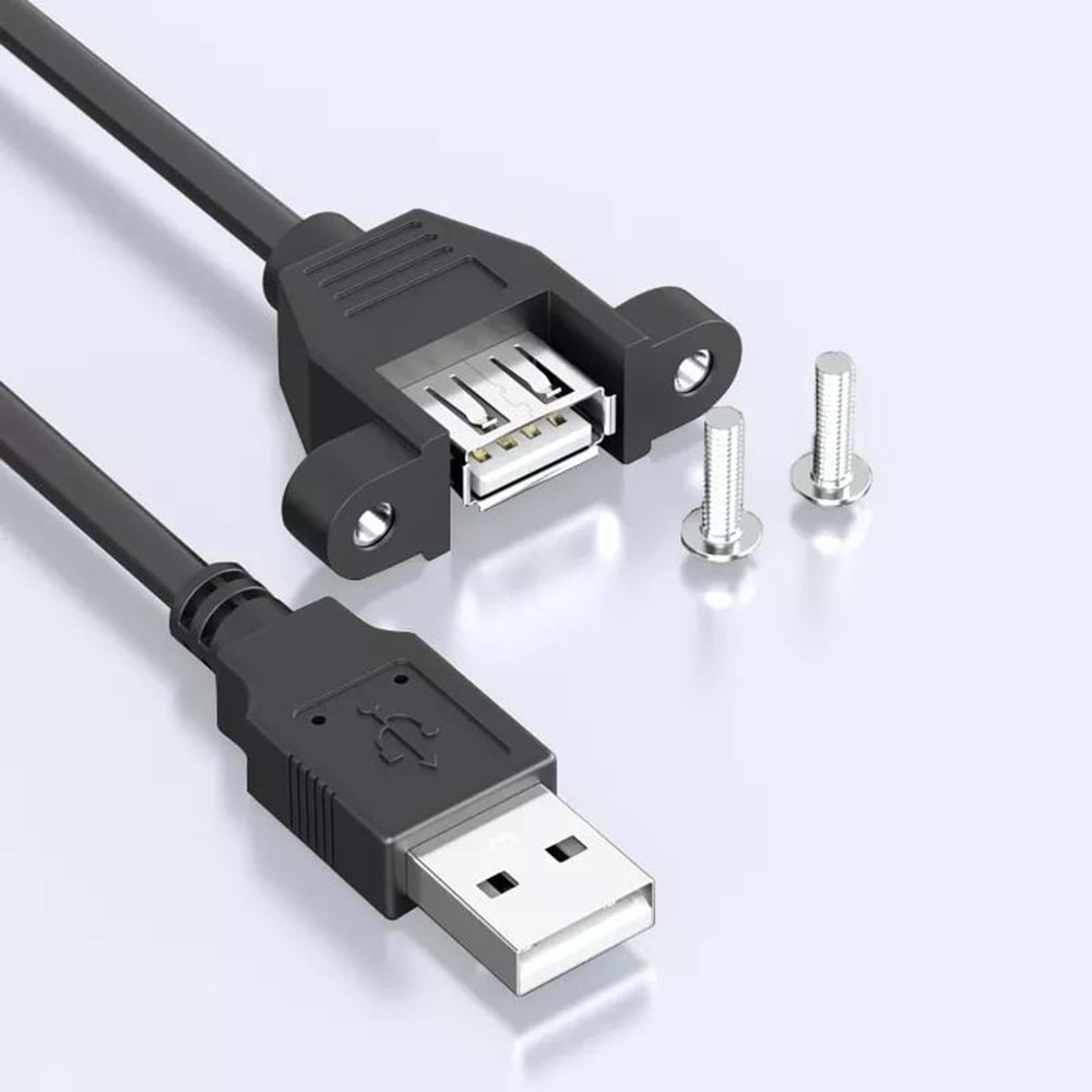 NBTech NB-1295 1.5 Metre USB Uzatma kablo, USB2.0 Erkek Dişi Kablo, Sabitlenebilir USB Uzatma Kablosu