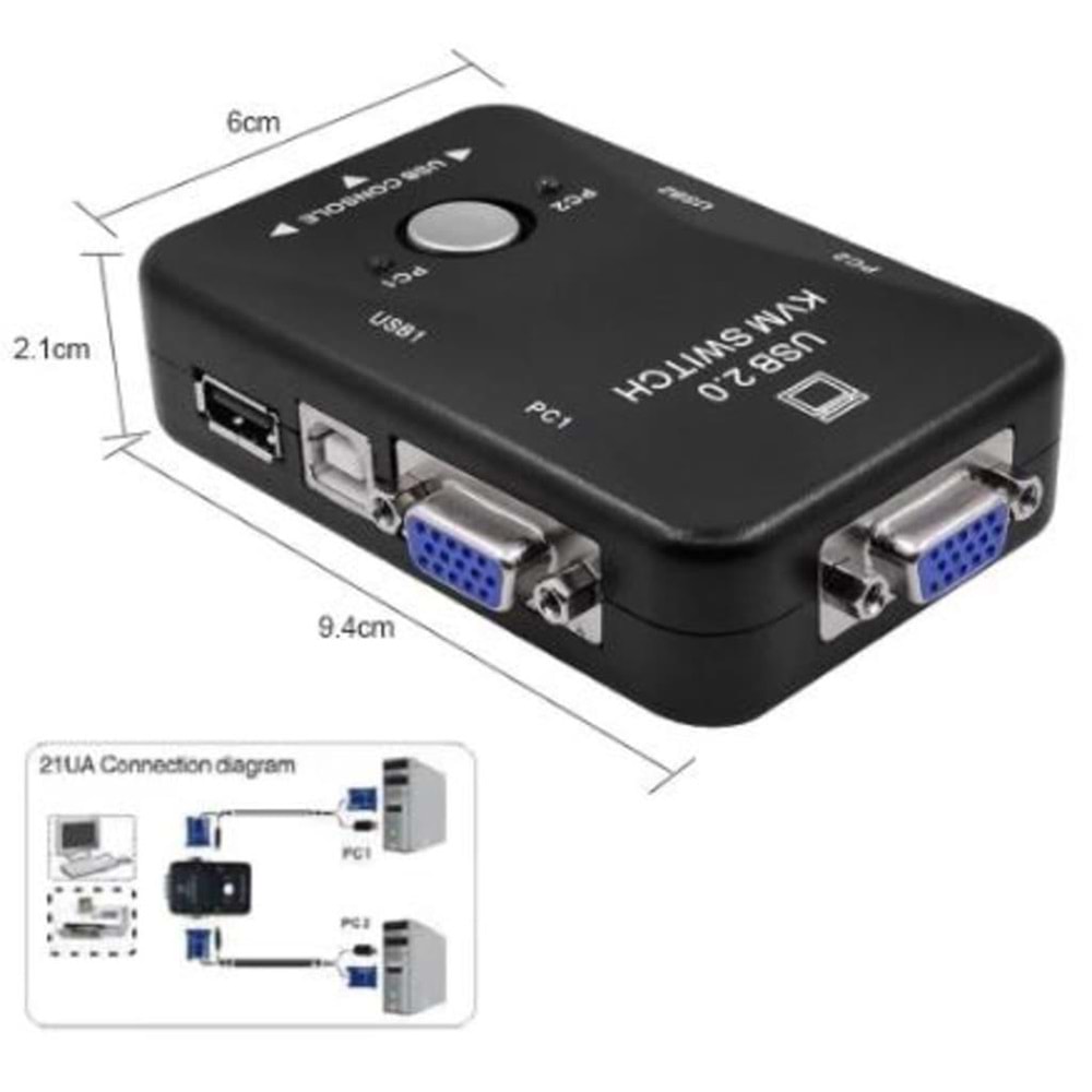 NBTech NB-2740 USB KVM Switch 2 Port Manuel