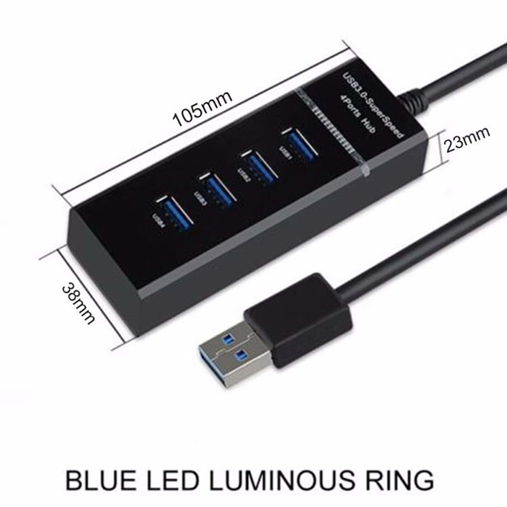 NBTech NB-3010 USB Hub, 4 Port USB 3.0 Çoklayıcı, USB Çoklayıcı Siyah