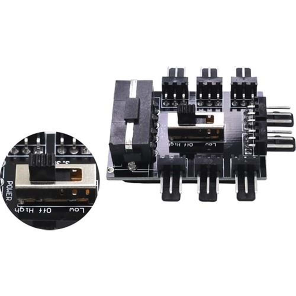 NBTech NB-4336 3 Pin Girişli 8 Port Fan Çoklayıcı Kart