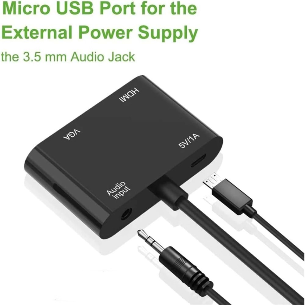 NBTech NB-4671 HDMI to HDMI, VGA Çevirici Adaptör , HDMI Vga Çevirici, (VGA ve HDMI Çıkışı Aynı Görüntü Aktarır)