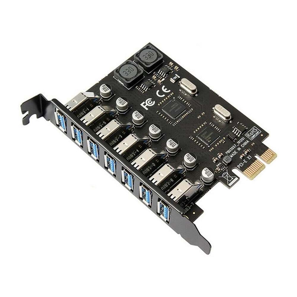 NBTech NB-4899 7 Port USB Hub, PCI Expres USB3.0 Kart 7 Port Çoklayıcı, PCI ex USB3.0 Çoklayıcı Kart (Win7/8/10/11, Linux, MacOs)