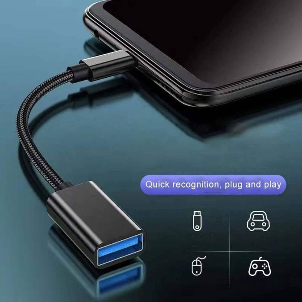 PrimeX PX-515 Type-C To USB3.0 OTG Çevirici 15Cm (Erkek-Dişi)