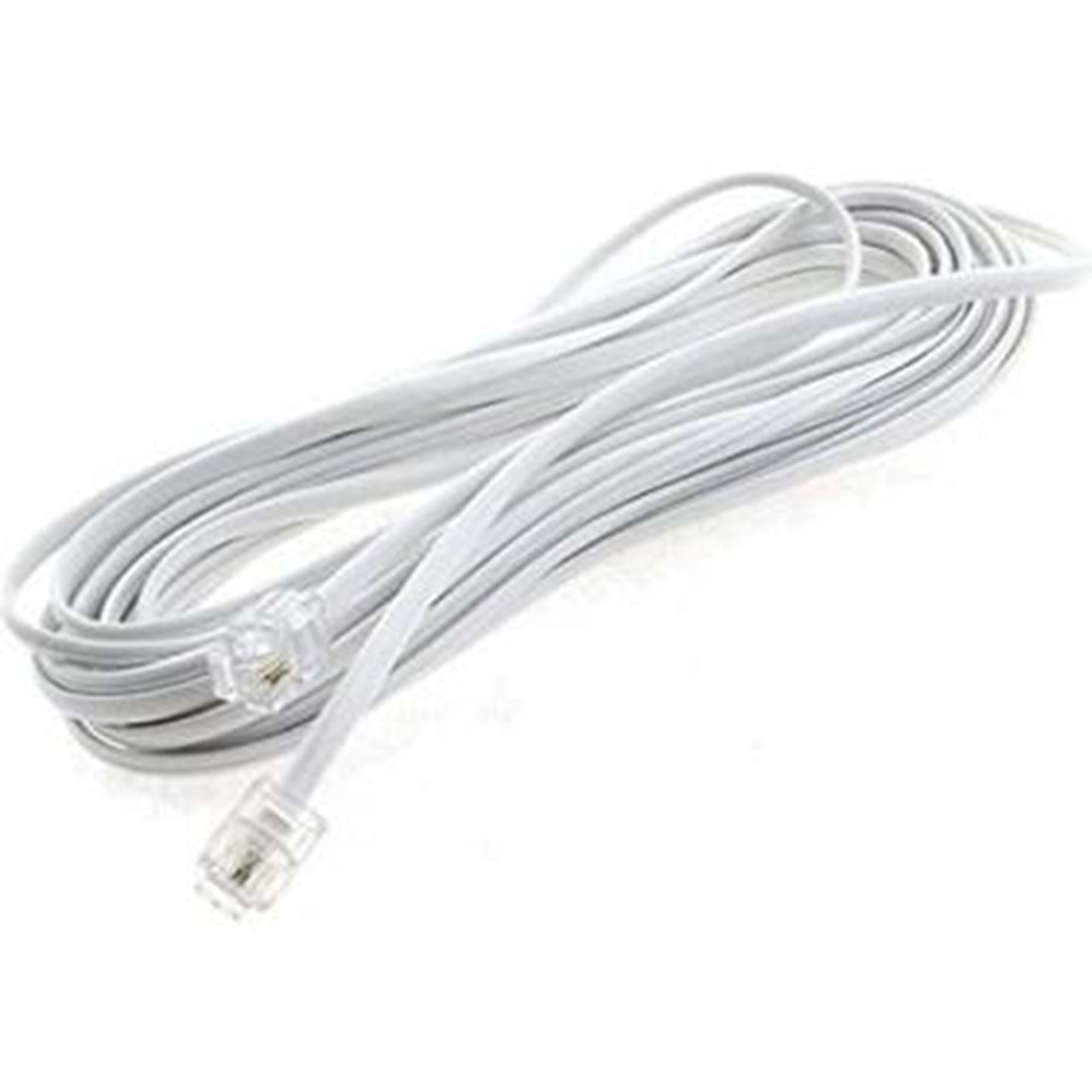 PrimeX PX-KKT03 2CX0.10mmx7 3 Metre ADSL RJ11 Telefon Kablosu Gri