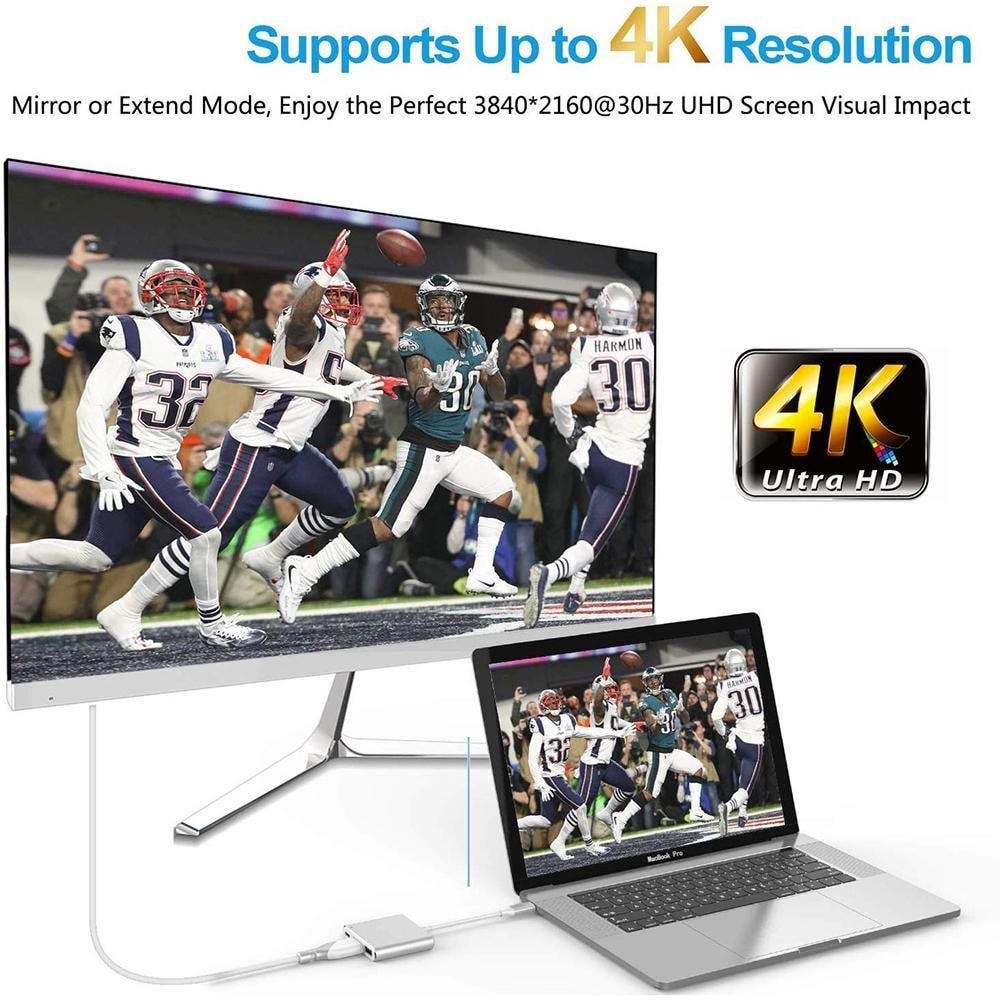 NBTech NB-U515 Gri Metal Type-C to 4K HDMI + USB 3.0 Çevirici Adaptör