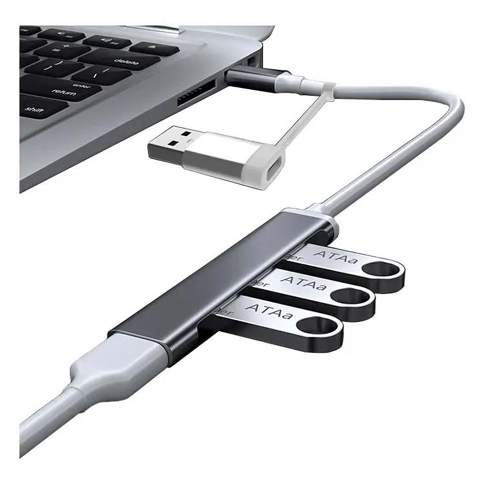 NBTech NB-TYP060 4 Port Type-C USB3.0 Çoklayıcı, 4 Port Type C USB Çoklayıcı, Type C + USB3.0 Çoklayıcı