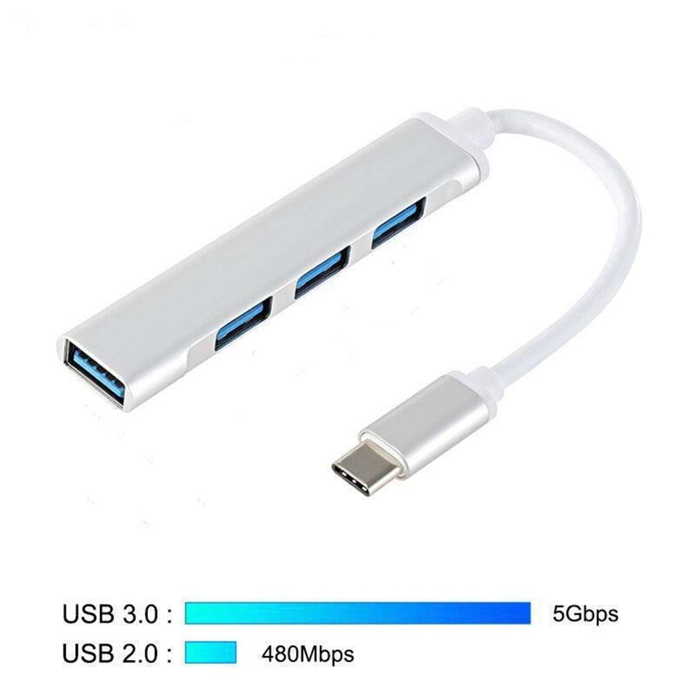 NBTech NB-TYP4 Macbook/Asus/Hp/Lenovo 4 Port Type-C USB3.0 Çoklayıcı