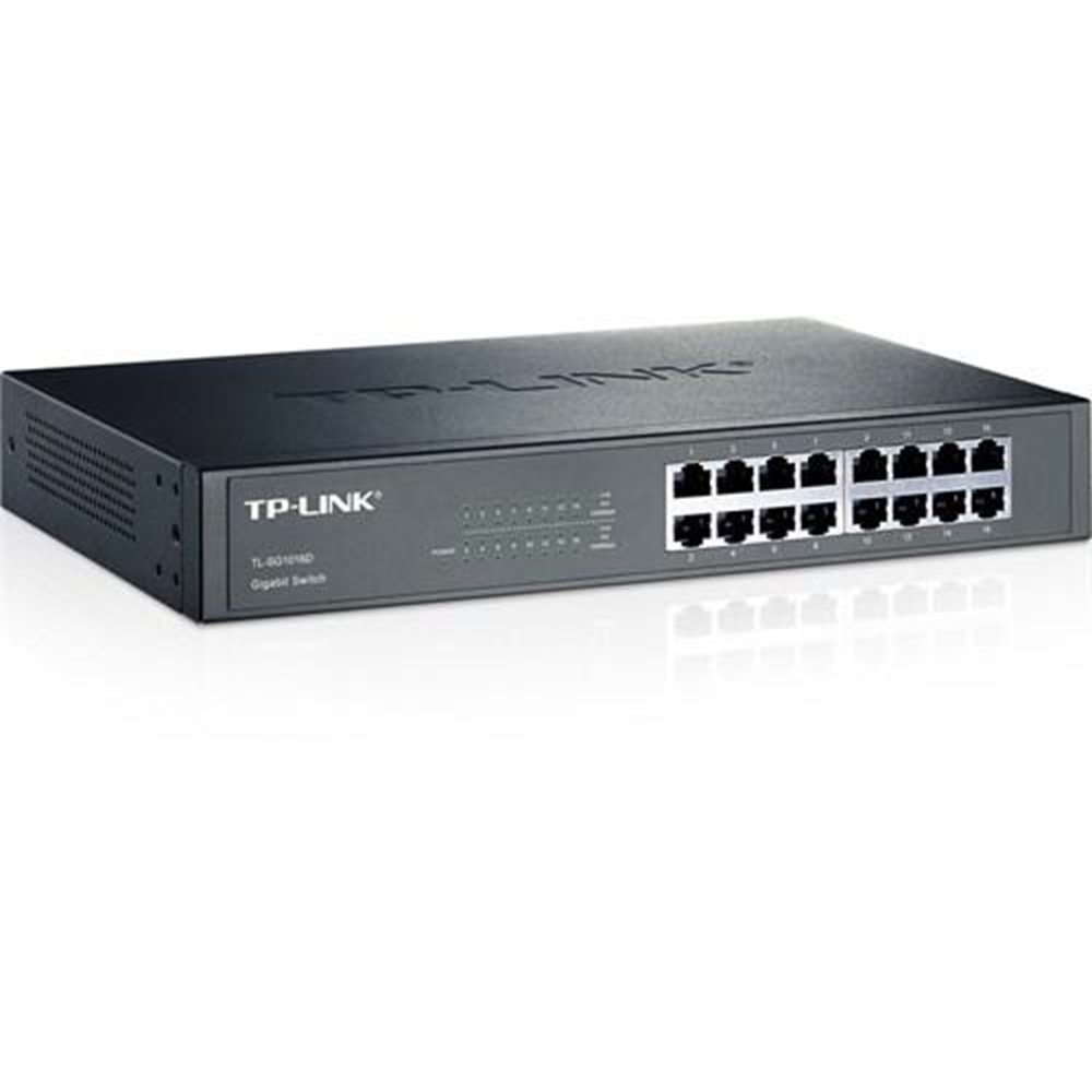 TP-LINK TL-SG1016D 10/100/1000Mbps 16xPort Masaüstü Raf Tipi Metal Kasa Switch