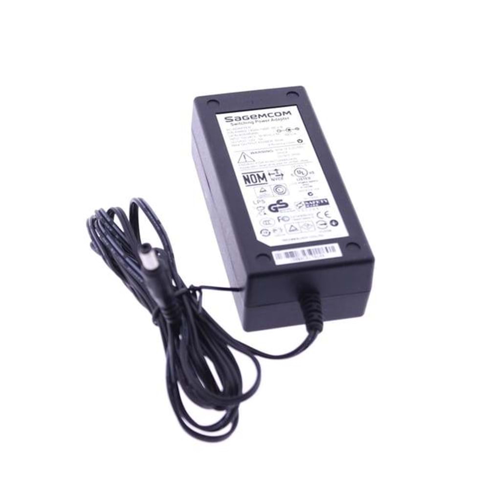 NBTech Sagemcom 12V 5A Adaptör, 5.5mm 2.5m Standart Uç Adaptör