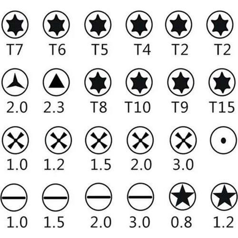 PrimeX TRN-25 Deri kılıf Elektronikçi Tornavida Seti, Saatçi Tornavida Seti, Cep Telefonu Tornavida Seti, Bilgisayar Tamir Tornavida Seti, Mini Tornavida Seti 25'li