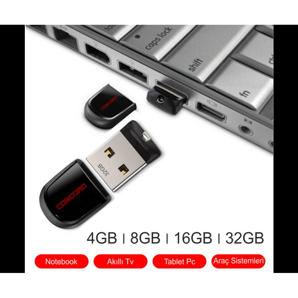 Concord C-UML16 16GB Mini Flash Bellek, USB2.0 Mini Flash Bellek 16Gb