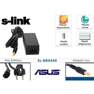 S-link SL-NBA440 40W 19V 2.15A 5.5*2.5 Asus Notebook Standart Adaptör
