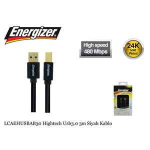 Energizer LCAEHUSBAB30 Hightech Usb3.0 3m Siyah Kablo
